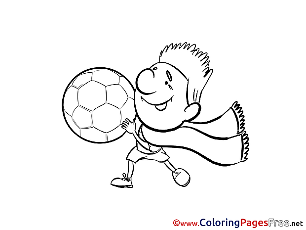 Scarf Football Player Colouring Sheet download Soccer
