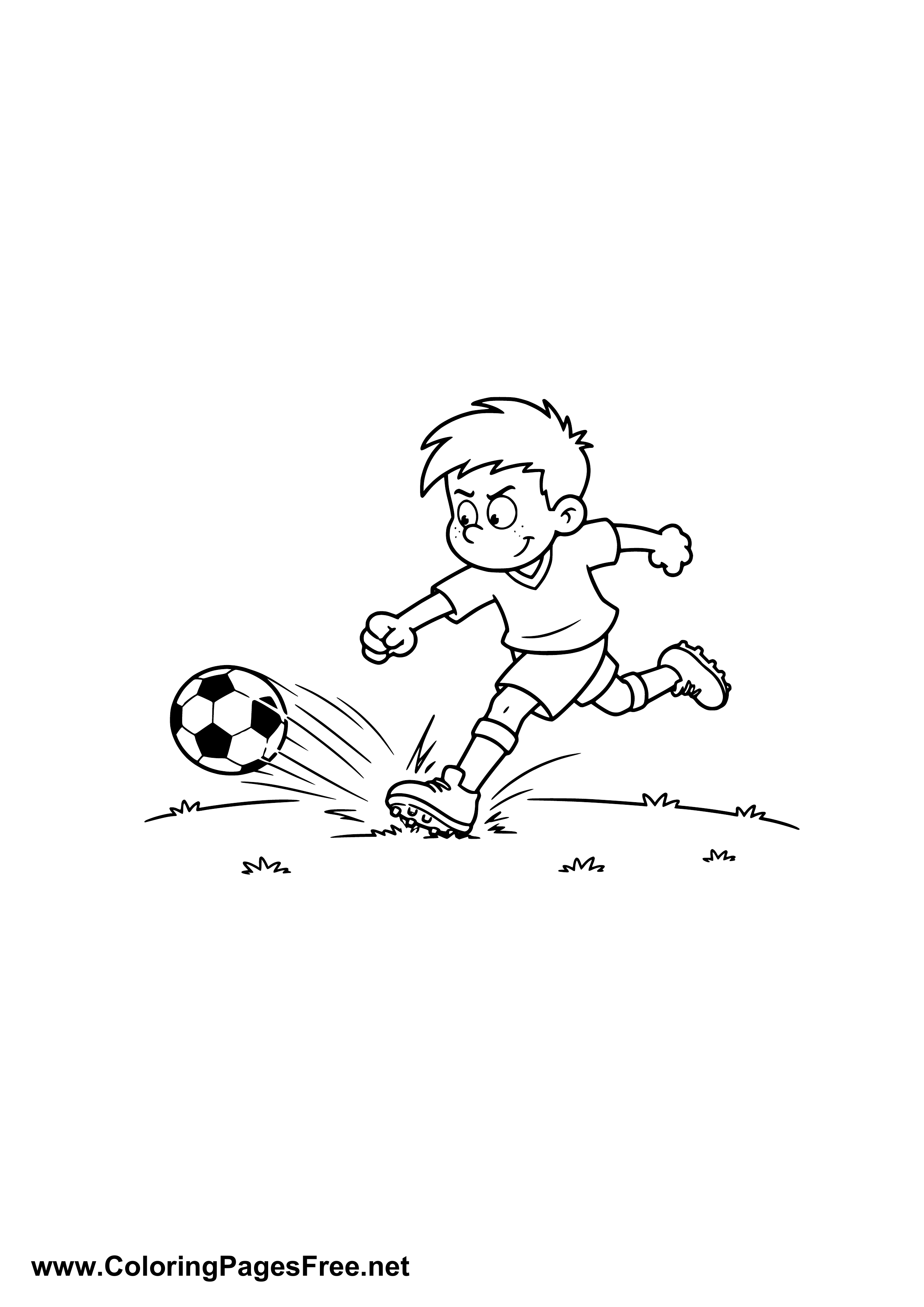 Soccer Player Running with the Ball Coloring Page