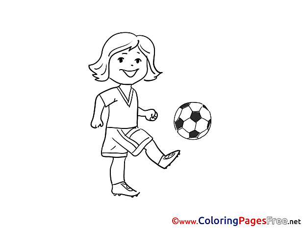 Trick Football Girl Soccer Coloring Pages free