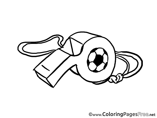 Whistle Colouring Page Soccer free