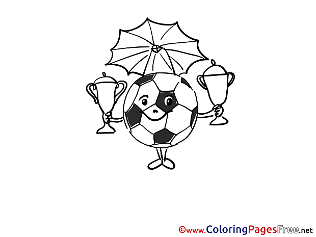 Winner Cups Kids Soccer Coloring Page Ball