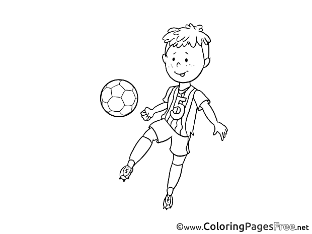 Young Player Ball Colouring Sheet download Soccer