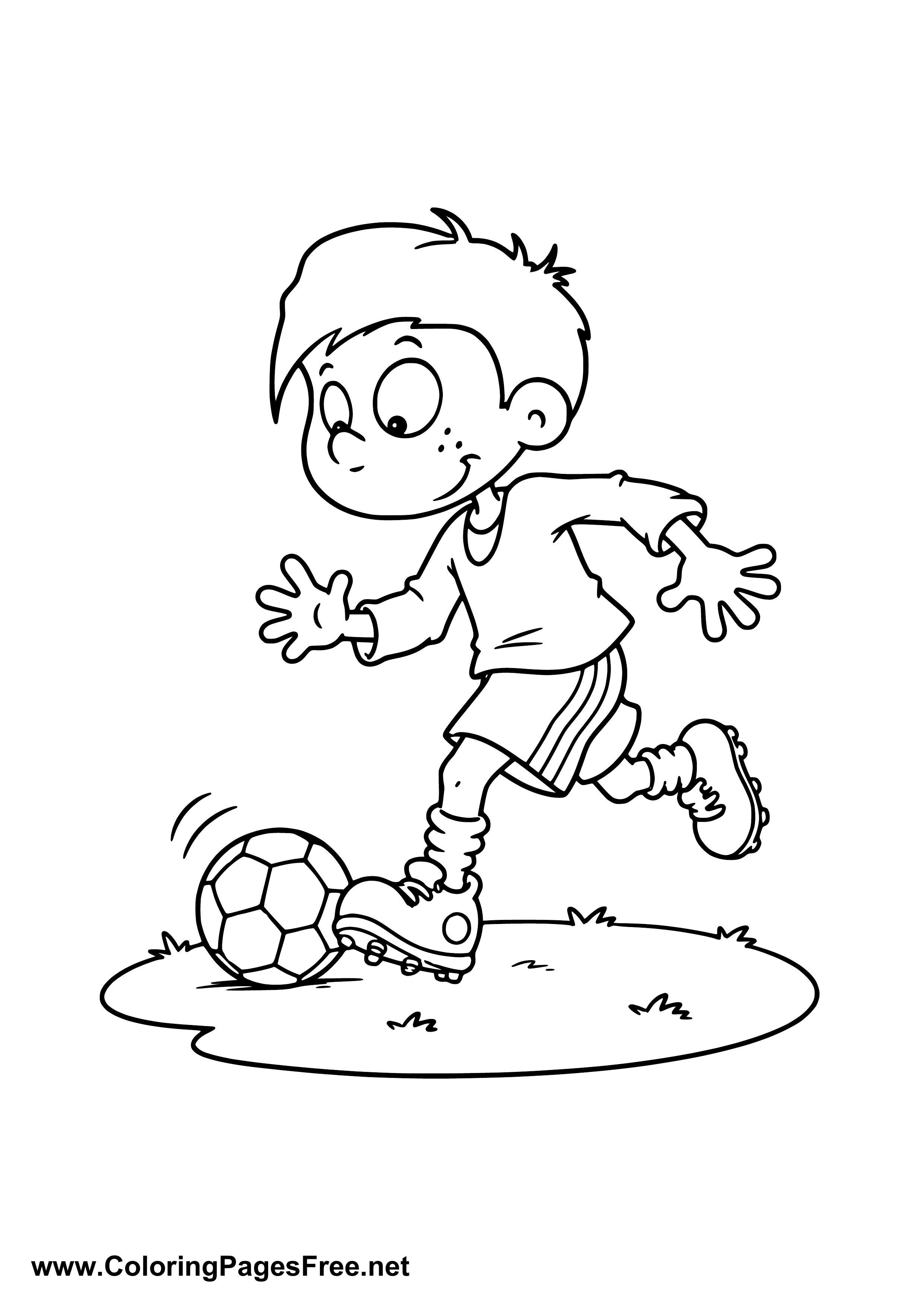Young Soccer Player Training PDF Coloring Page
