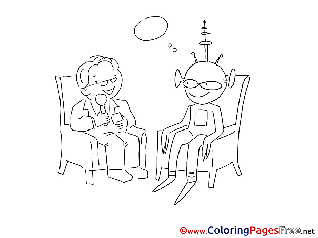 Man and Alien Coloring Pages for free