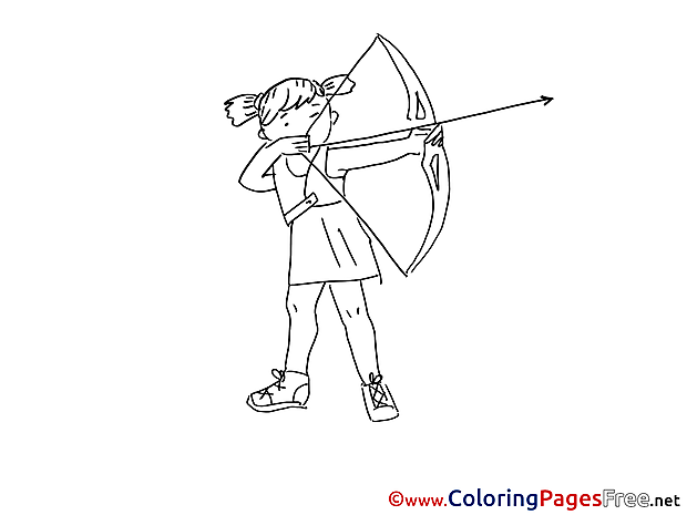 Archery free Colouring Page download