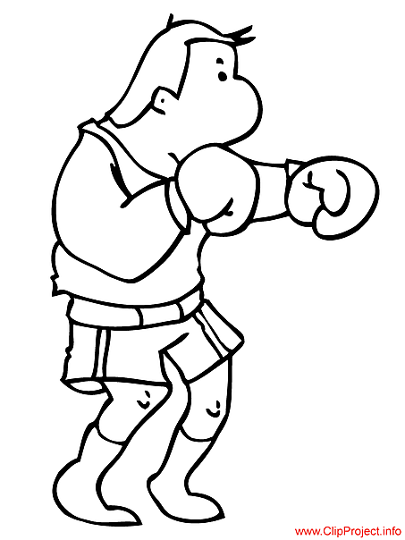 Boxer cartoon image to coloring