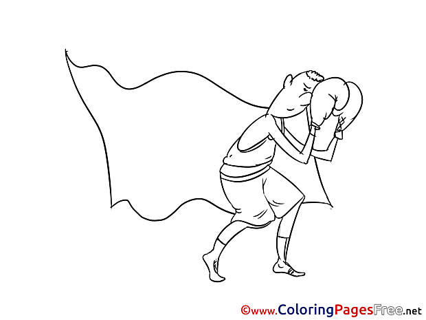 Boxing Colouring Page printable free