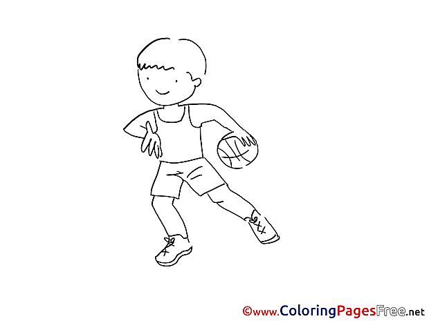 Colouring Page printable free Ball Boy