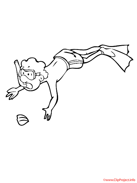 Diver coloring picture for free