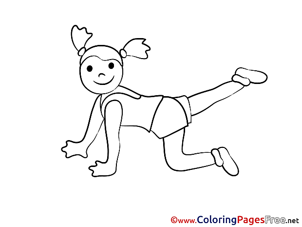 Exercises for Kids printable Colouring Page