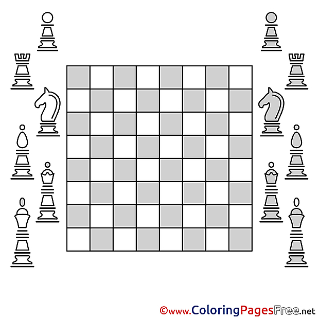 Free Chess Board Colouring Page download