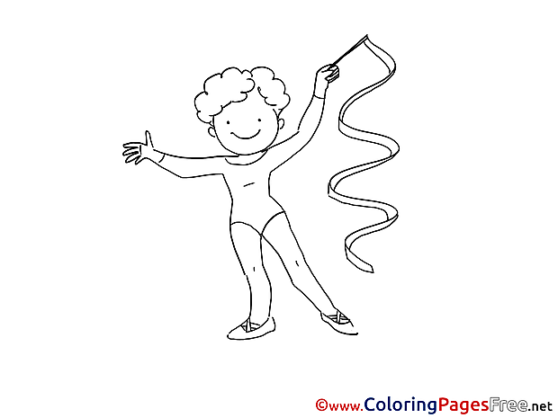 Gymnastics for Kids printable Colouring Page