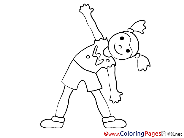 Gymnastics Kids free Coloring Page