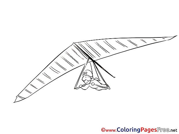 Hang-gliding free Colouring Page download