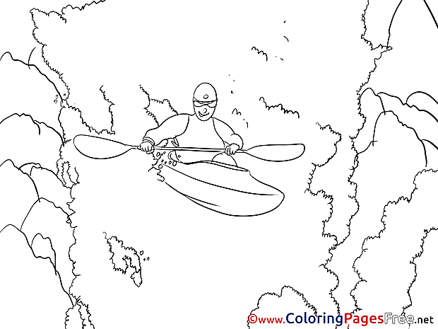 Kayak Children Coloring Pages free