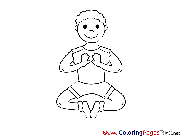 Meditation Kids download Coloring Pages