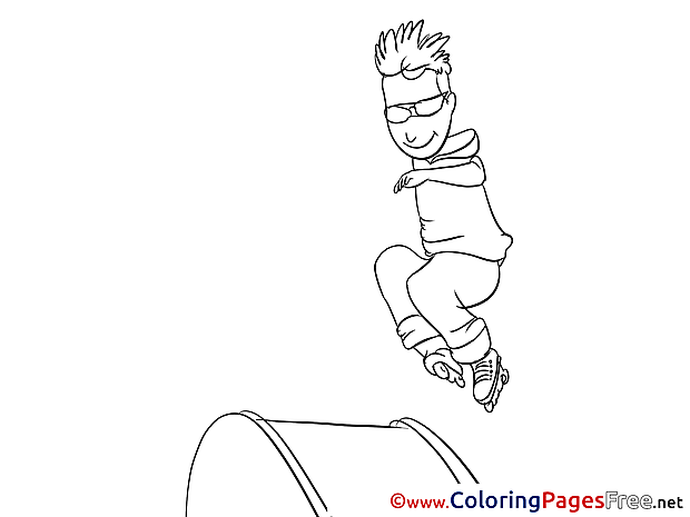 Roller Skates download Colouring Sheet free