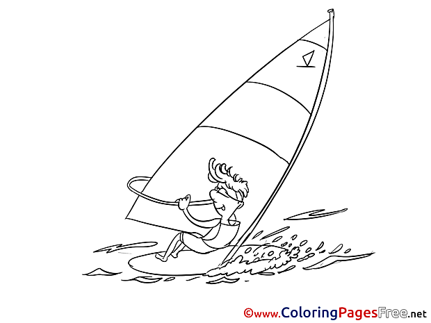 Sea Surfer free Colouring Page download