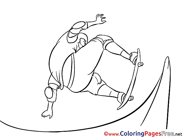 Skate Children download Colouring Page