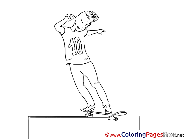 Skate for Children free Coloring Pages