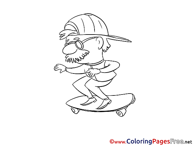 Skateboard for free Coloring Pages download