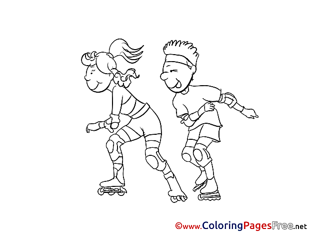 Skates download Colouring Sheet free