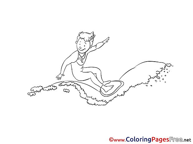 Surfer Children Coloring Pages free