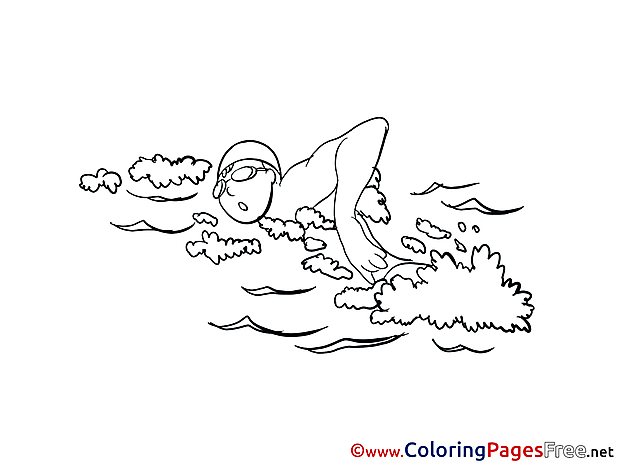 Swimming Colouring Page printable free