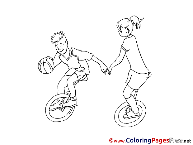 Unicycles Coloring Sheets download free