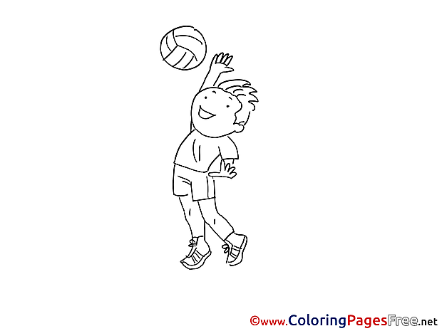Volleyball download printable Coloring Pages