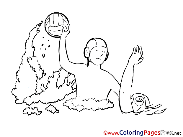 Water Polo Kids free Coloring Page