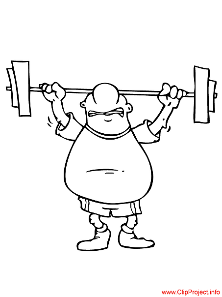 Weightlifter image for coloring free