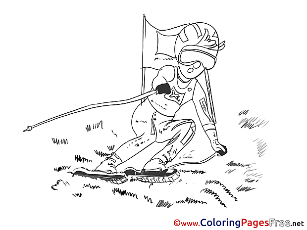 Winter Sport for Children free Coloring Pages Ski
