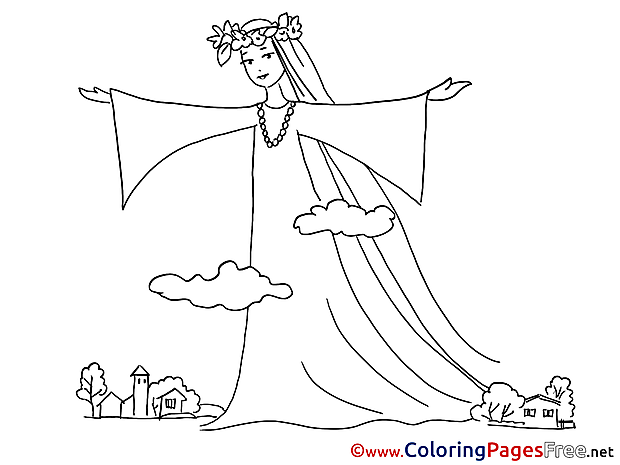 Big Woman printable Spring Coloring Sheets