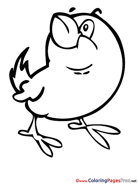 Bird Kids Spring Coloring Page