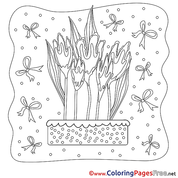 Colouring Sheet download Spring Flowers