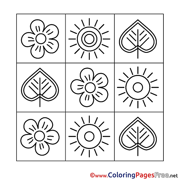 Decoration free Colouring Page Spring