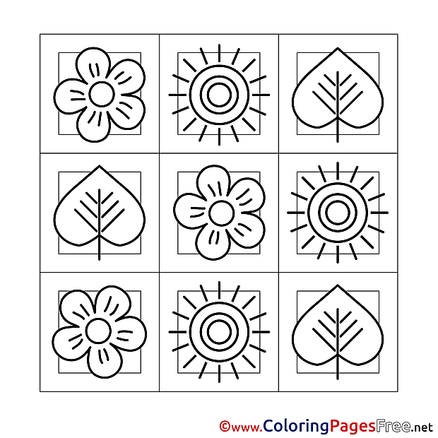 Decoration Kids Spring Coloring Pages