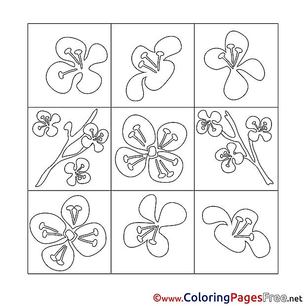 Decoration Spring Coloring Pages free