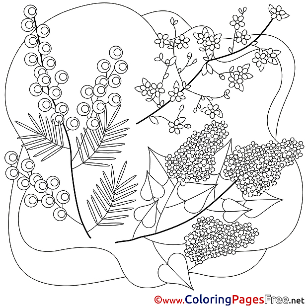 Flowers Kids Spring Coloring Pages