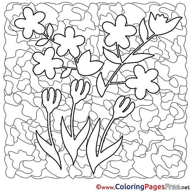 Flowers Spring Coloring Pages free