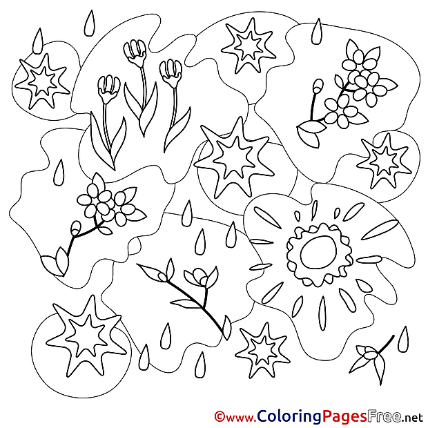 Kids Spring Coloring Page Sun