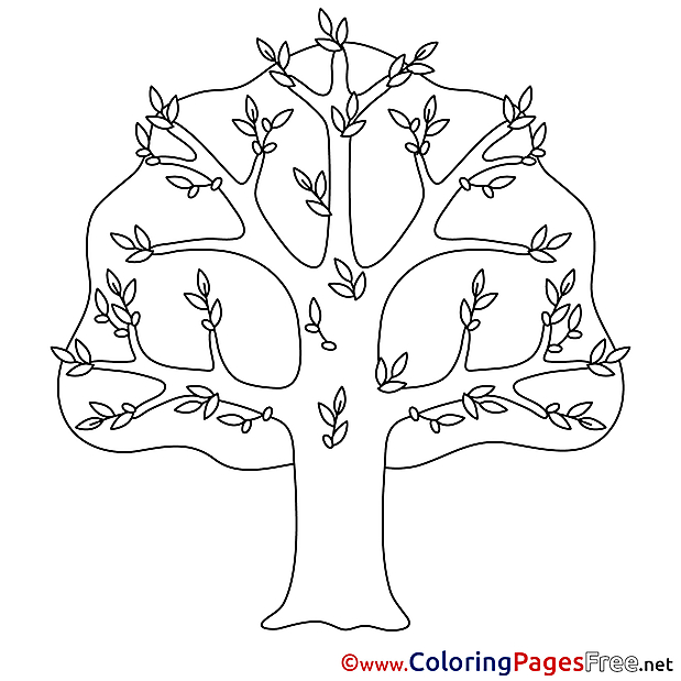 Printable Tree Coloring Pages Spring
