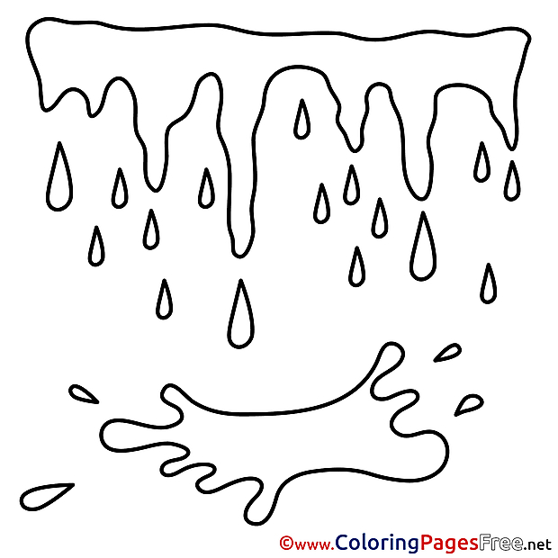 Puddles Children Spring Colouring Page
