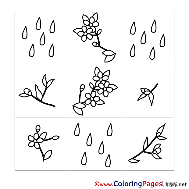 Rain Colouring Sheet download Spring