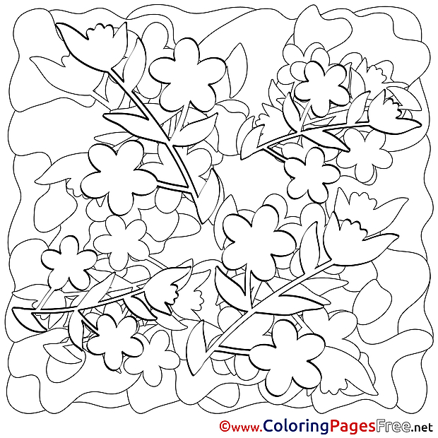 Spring Kids Coloring Pages