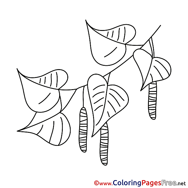 Tree Flowers printable Coloring Pages Spring