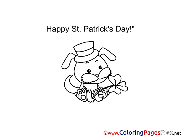 Dog St. Patricks Day Coloring Pages free