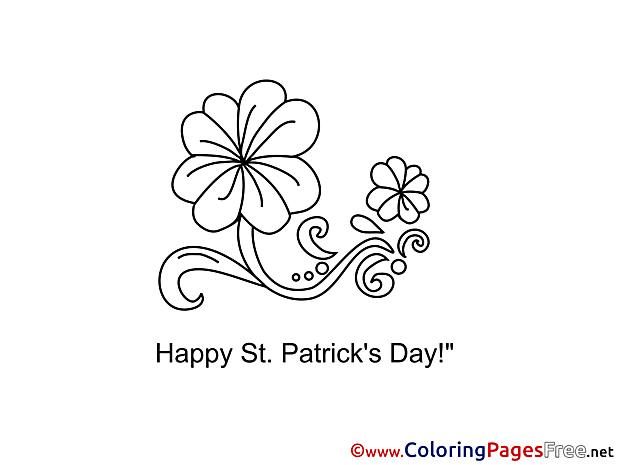 Flower St. Patricks Day Colouring Sheet free