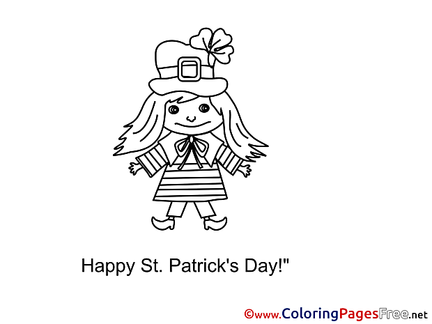 Girl free St. Patricks Day Coloring Sheets
